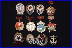 12 Insignes Sovietiques-post Guerre-insigne De Casquette Et Divers Urss
