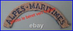 1940 WW2 Insigne ALPES MARITIMES Ligne Maginot Forteresse Titre de Bras Uniform