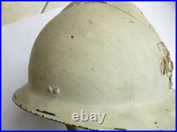 1944- CASQUE ADRIAN repeint blanc (M. LEFEVRE) SERVICE de SANTE -TBE d'époque