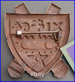 1944 Insigne XI 64° RA 2° DB Leclerc Régiment Artillerie RAA FFL GAUNT ORIGINAL