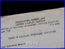 1945 Allemand Seconde Guerre Mondiale Armée Américaine Document Indice De