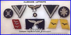 9 ALLEMAGNE LUFTWAFFE PAIRE DE PATTES DE COL TROUPE PARACHUTISTE mod. 1935