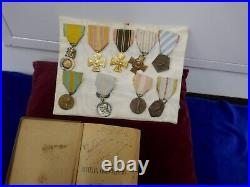 9 médailles francaises WWII, combattant corse avec livret nominatif, 5ème R. A. C