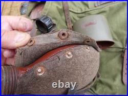 ALLEMAND WW2 Lot Sac style Poil de Vache & Gourde avec son Quart