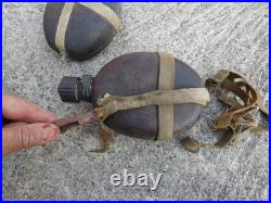 ALLEMAND WW2 Lot de 3 Gourdes Allemande Noix de Coco Incomplete AK Afrikas Korps