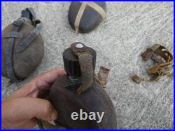 ALLEMAND WW2 Lot de 3 Gourdes Allemande Noix de Coco Incomplete AK Afrikas Korps