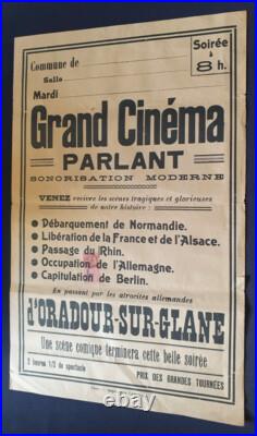 Affiche Grand Cinéma Parlant 2e guerre mondiale Oradour