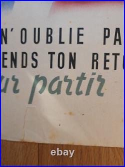 Affiche de propagande Guerre 39 45 Militaire Bon Voyage 59,5 39, 5 Militaria