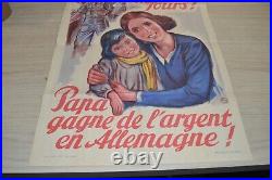 Affiche propagande France WW2 1939/1945 Soldat Fini Les mauvais Jours 40x60