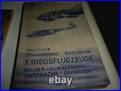 AllemagneWW2 3 Livrets Manuels d'INSTRUCTION/IDENTIFICATION LUFTWAFFE ORIGINAUX