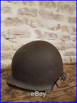 Ancien casque us 1944 Cherbourg militaria ww2