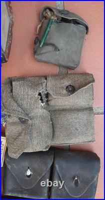 Armée Suisse 1940-1950 Sac Tornister rempli Gamelle Cartouchières Trousses etc