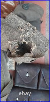 Armée Suisse 1940-1950 Sac Tornister rempli Gamelle Cartouchières Trousses etc