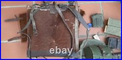 Armée Suisse 1940-1950 Sac Tornister rempli Gamelle Cartouchières Trousses etc