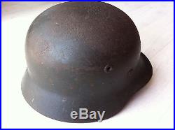 Authentique casque allemand WW2 Luftwaffe dans son jus, non démonté