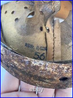 Authentique interieur casque allemand taille 56 original WW2 1944 Nominatif RBNR