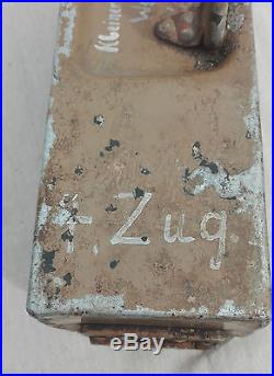 Boite MG allemande, camouflée sable, 1939, zug, HK, WWII, 39-45, inscriptions. A527
