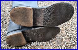 Bottes cuir noir à la chantilly d'officier de cavalerie France 1931 ww2 T42 env