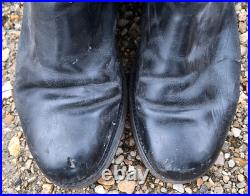 Bottes cuir noir à la chantilly d'officier de cavalerie France 1931 ww2 T42 env