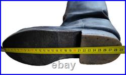 Bottes cuir noir à la chantilly d'officier de cavalerie France 1931 ww2 T42 env