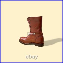 Bottes de saut parachutistes de l'armée américaine WW2 bottes en cuir aérop
