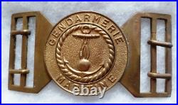 Boucle bronze WWII GML GENDARMERIE MARITIME Légère et Compagnie Sédentaire 1940