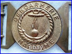 Boucle bronze WWII GML GENDARMERIE MARITIME Légère et Compagnie Sédentaire 1940