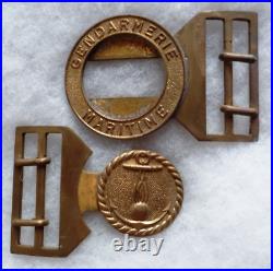 Boucle bronze WWII GML GENDARMERIE MARITIME Légère et Compagnie Sédentaire 1940