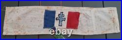 Brassard FFI des Deux Sèvres 1944 Maquis Résistance ORIGINAL cachet Etat Major