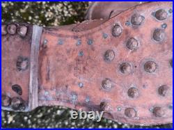 Brodequins cuir fauve france libre cloutage allemand ww2 petite pointure 1939 45