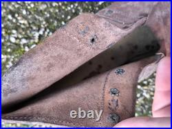 Brodequins cuir fauve france libre cloutage allemand ww2 petite pointure 1939 45
