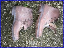 Brodequins cuir fauve france libre cloutage allemand ww2 petite pointure 1939 45