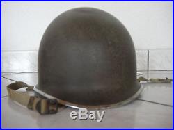 CASQUE LOURD + LEGER US ARMY 39-45 GI COMPLET MARQUAGE COQUE 544 C