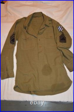 CHEMISE AMERICAINE Mle 1937-DEBARQUEMENT NORMANDIE-LIBERATION PROVENCE-3°US DIV