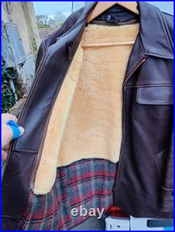 Canadienne en gros cuir Marron de 1940 WW2 (FFI) force- Française- d' intérieure