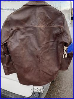 Canadienne en gros cuir Marron de 1940 WW2 (FFI) force- Française- d' intérieure