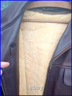 Canadienne en gros cuir Marron de 1940 WW2 (FFI) force- Française- d' intérieure