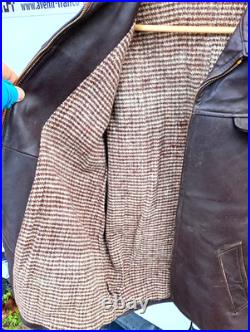 Canadienne en gros cuir Marron de 1940 WW2 (FFI) force- Française- d' intérieure