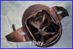 Casque 1935 bleu armée de l'air France WW2 39 45 complet intérieur cuir bavolets