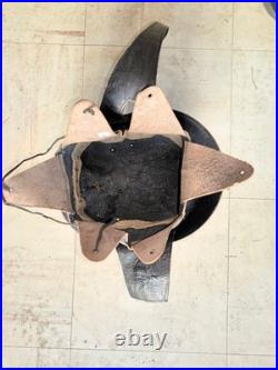 Casque 1935 bleu armée de l'air France WW2 39 45 complet intérieur cuir bavolets