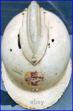 Casque Adrian modèle 26 blanc Croix Rouge ww2