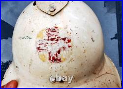Casque Adrian modèle 26 blanc Croix Rouge ww2