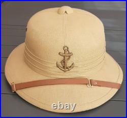 Casque Colonial Indochine et Colonies T58 toile liège tropical France ORIGINAL