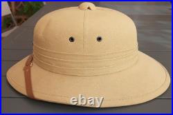 Casque Colonial Indochine et Colonies T58 toile liège tropical France ORIGINAL
