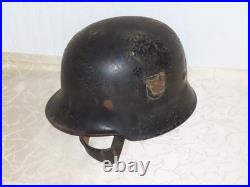 Casque D'Acier de Pompier Feuerlöschpolizei Doppelpatch Entnazi. Allemand 2 Wk