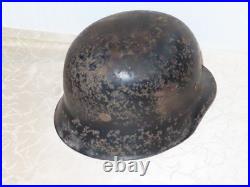 Casque D'Acier de Pompier Feuerlöschpolizei Doppelpatch Entnazi. Allemand 2 Wk