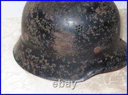 Casque D'Acier de Pompier Feuerlöschpolizei Doppelpatch Entnazi. Allemand 2 Wk