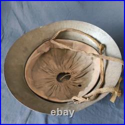 Casque En Acier De L'Armee Japonaise Avec Jugulaire Tetsubo Doublure WWII