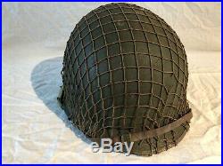 Casque US M1 WWII WW2 Helmet, Helm 100% original! Fixed bails and net
