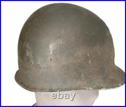 Casque US M1 pattes fixes avec Liner jonc avant, WW2 ORIGINAL #4